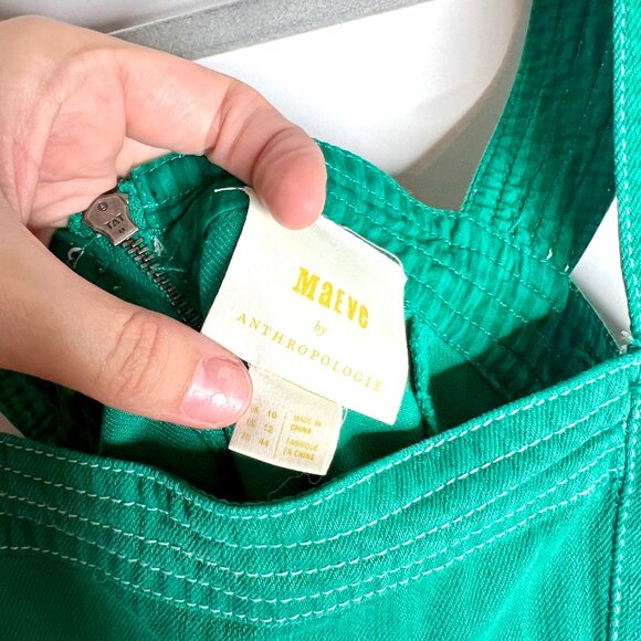 Maeve Anthropologie Elizabeth Midi Dress Button Side 60's Retro Style Sz 12 - Picture 5 of 7